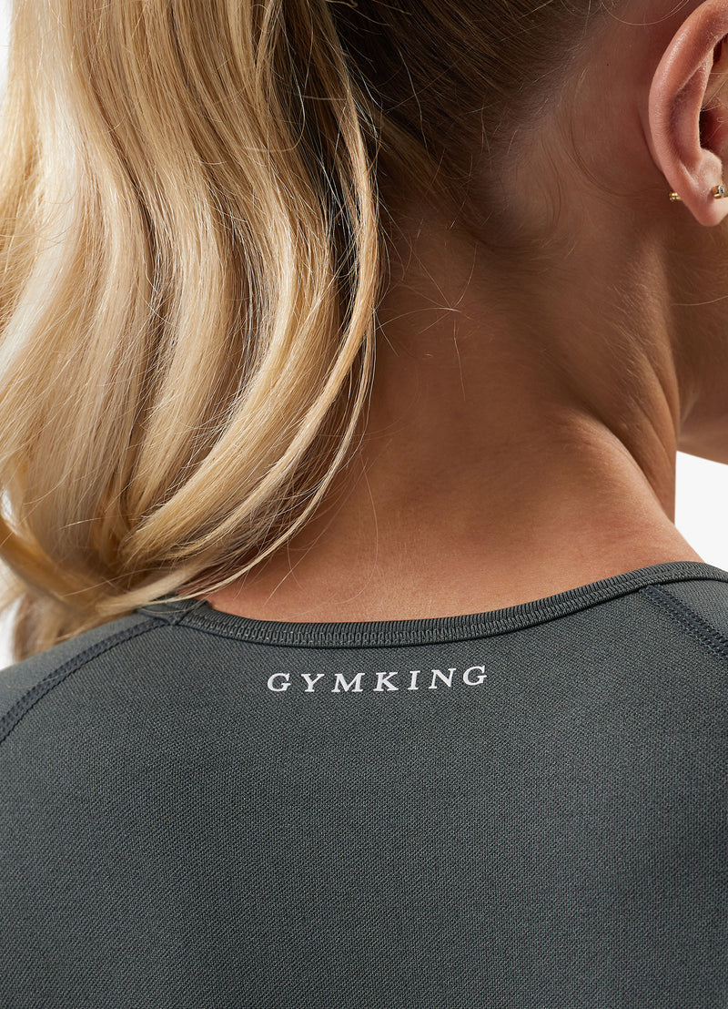 Gym King Sculpt Seamless LS Top - Green Smoke