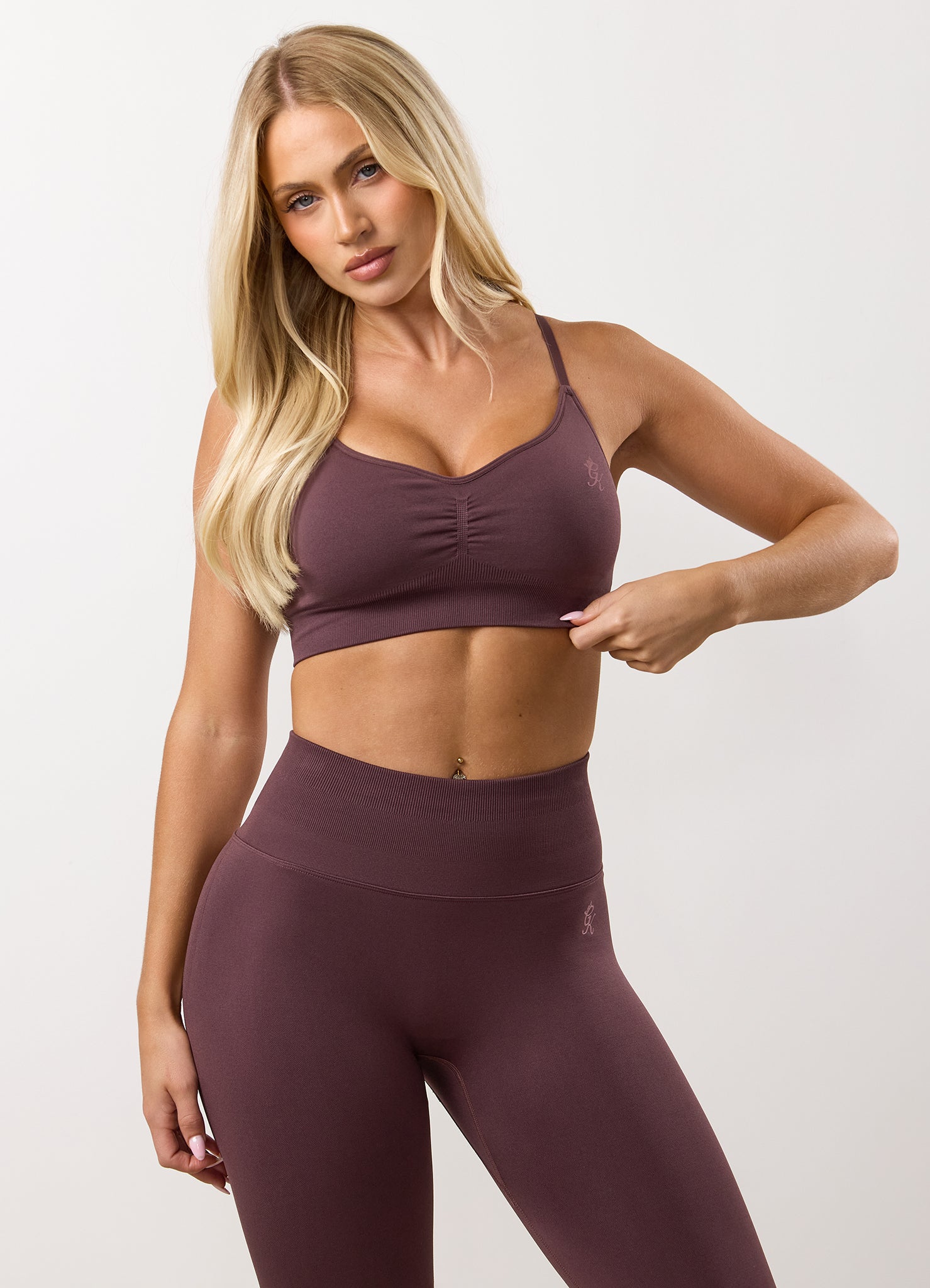 Gym King Sculpt Seamless Scrunch Bra - Deep Plum
