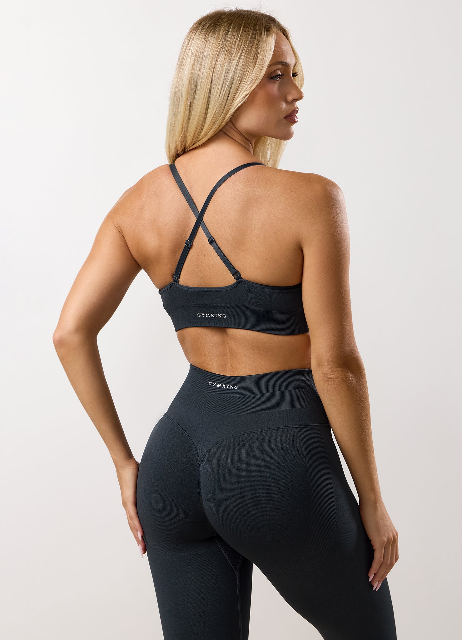 Gym King Sculpt Seamless Scrunch Bra - Midnight Blue