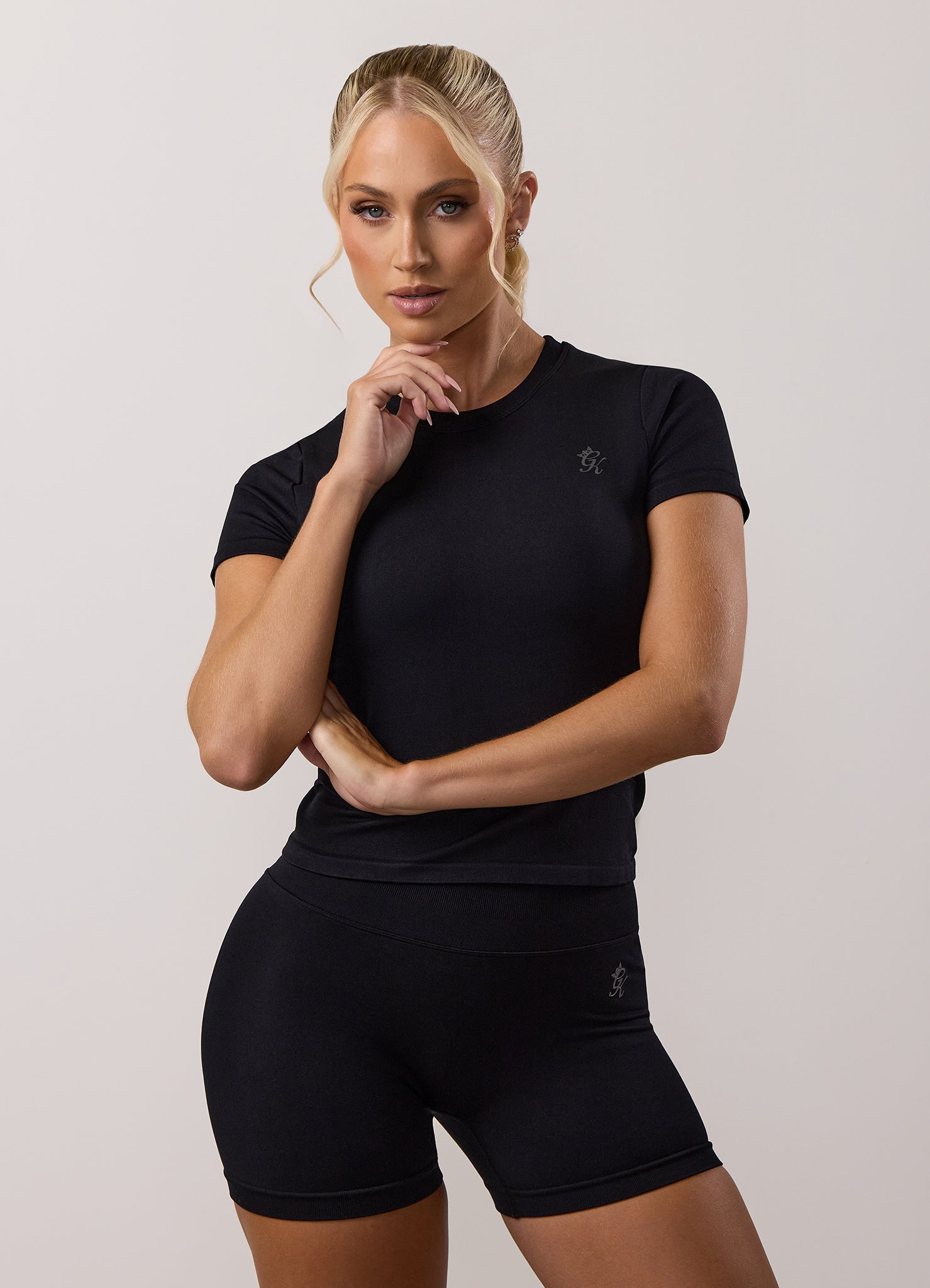 Gym King Sculpt Seamless Short Sleeve Tee - Black