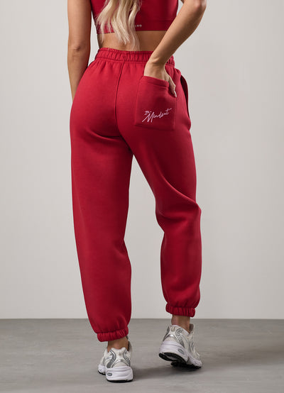 Gym King Script Mindset Relaxed Fit Jogger - Scarlet Red