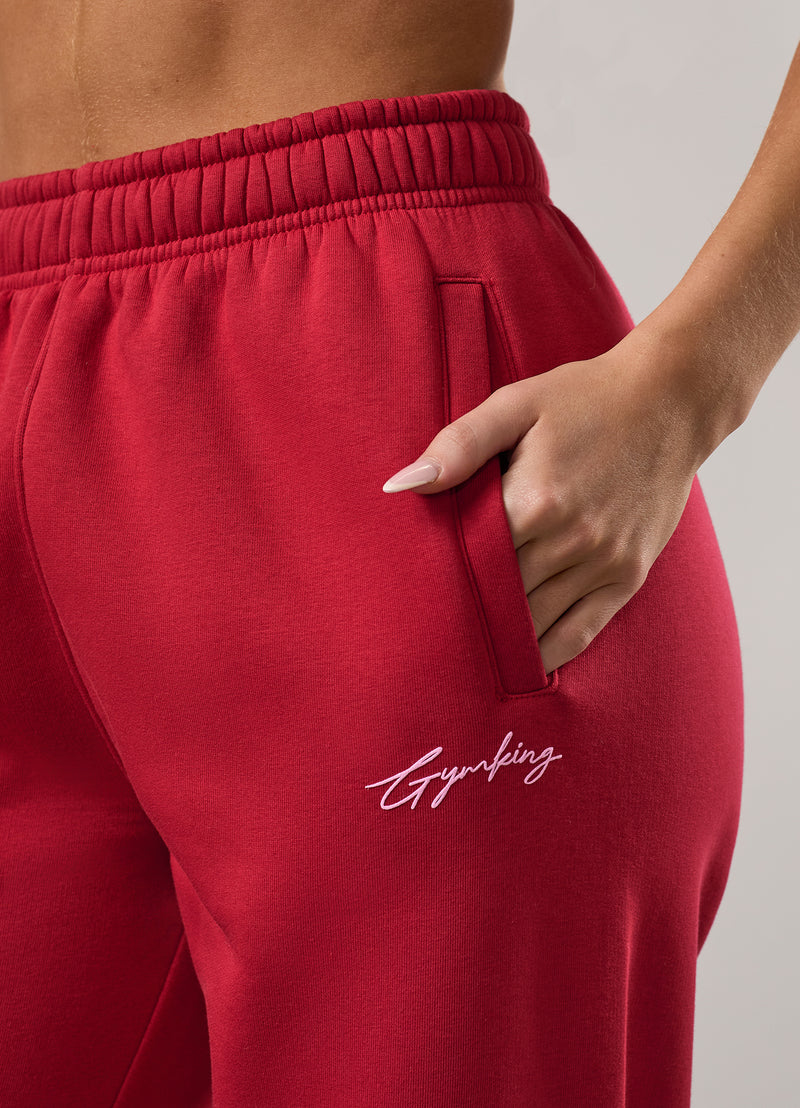 Gym King Script Mindset Relaxed Fit Jogger - Scarlet Red