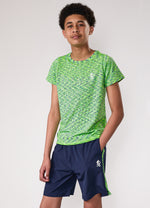 Gym King Older Kids Seamless Space Dye Tee - Lime/Navy Grindle thumbnail