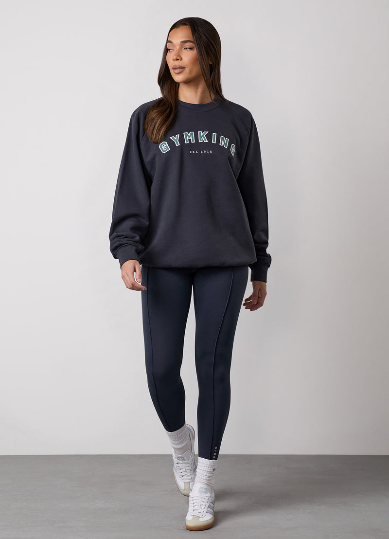 Gym King Shadow Oversized Crew - Midnight Blue