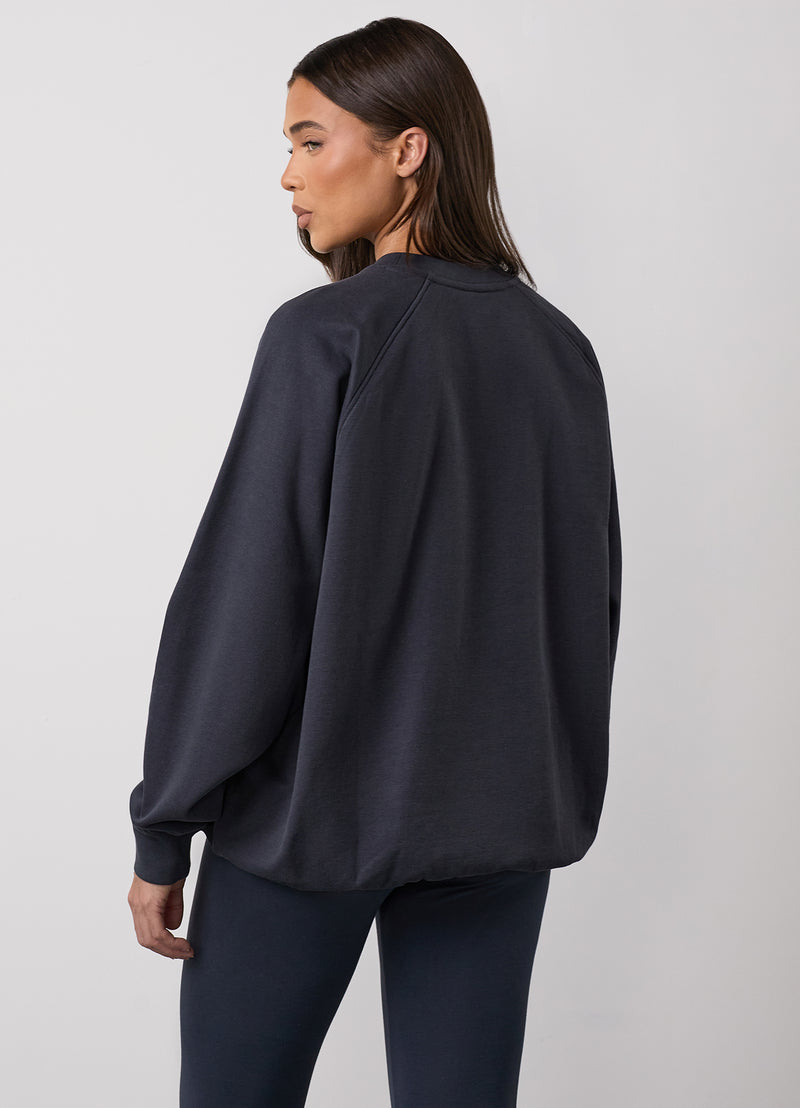 Gym King Shadow Oversized Crew - Midnight Blue