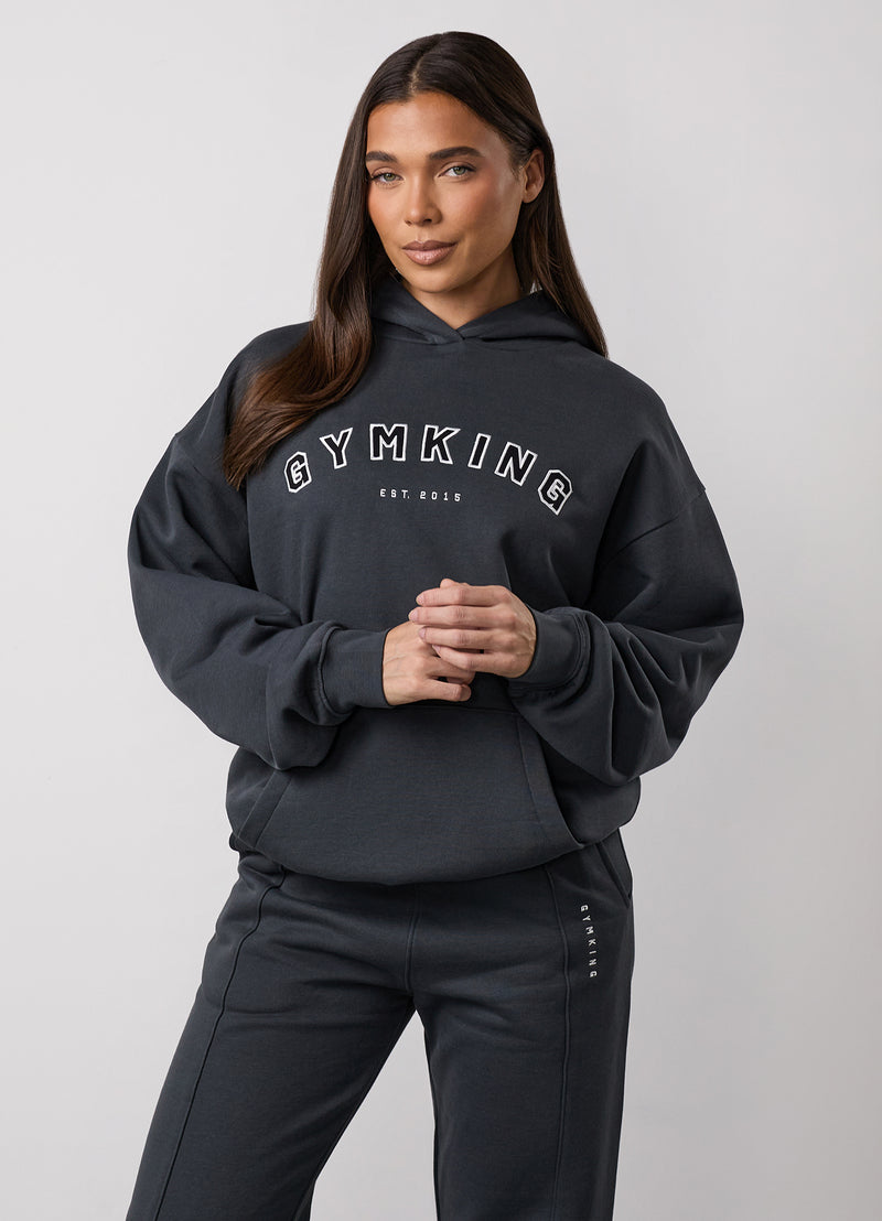 Gym King Shadow Oversized Hood - Oyster Grey