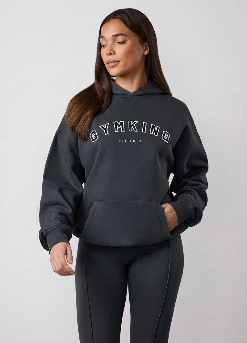 Gym King Shadow Oversized Hood Tracksuit - Oyster Grey