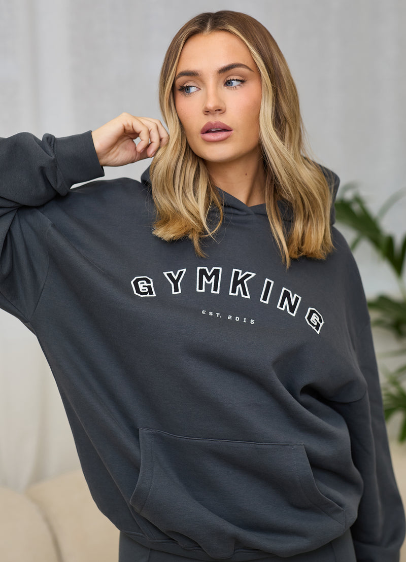 Gym King Shadow Oversized Hood - Oyster Grey