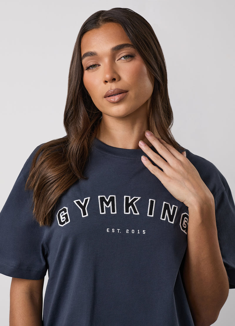 Gym King Shadow Jersey BF Tee - Midnight Blue