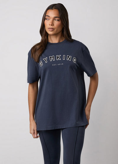 Gym King Shadow Jersey BF Tee - Midnight Blue