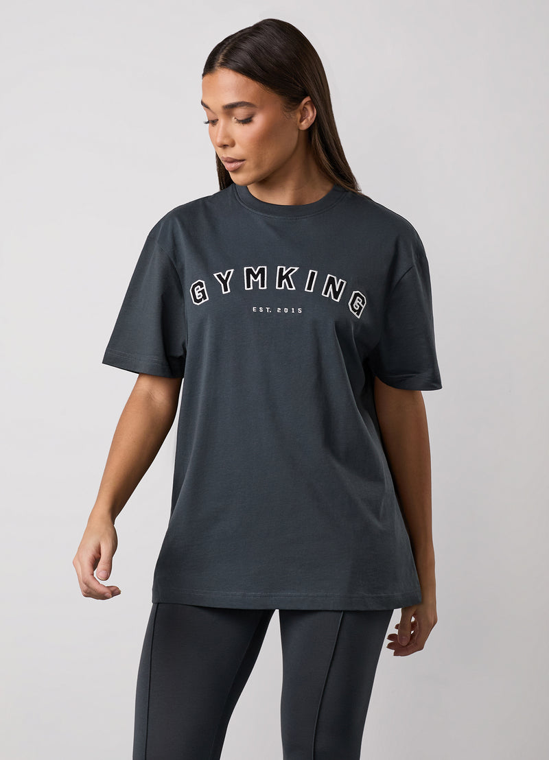 Gym King Shadow Jersey BF Tee - Oyster Grey