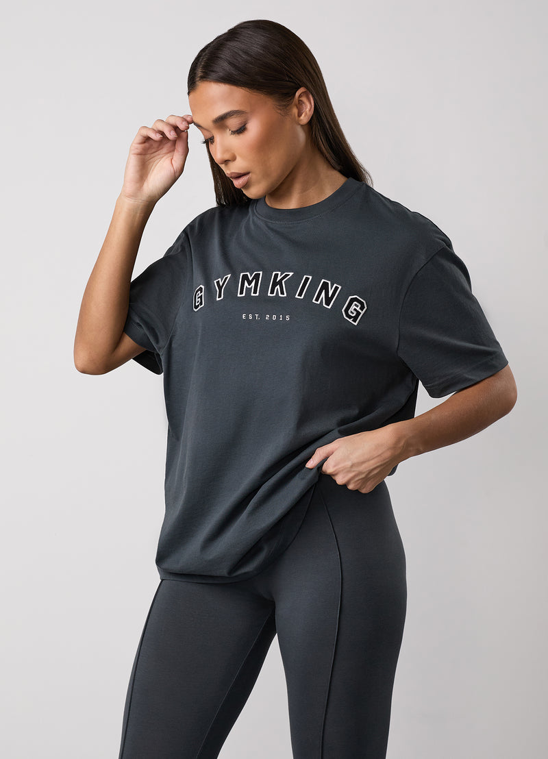 Gym King Shadow Jersey BF Tee - Oyster Grey