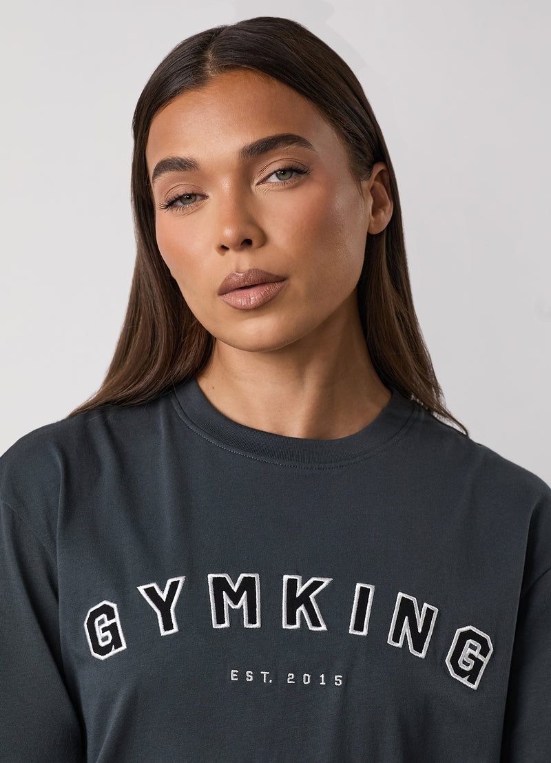 Gym King Shadow Jersey BF Tee - Oyster Grey