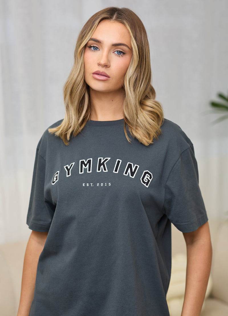 Gym King Shadow Jersey BF Tee - Oyster Grey