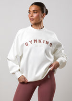 Gym King Shadow Oversized Fleece Crew - Cream thumbnail