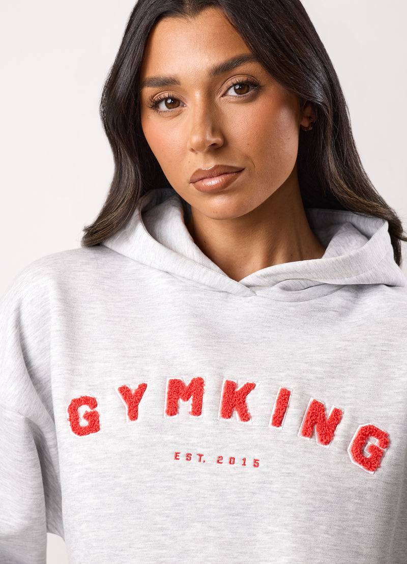 Gym King Shadow Oversized Hood - Snow Marl
