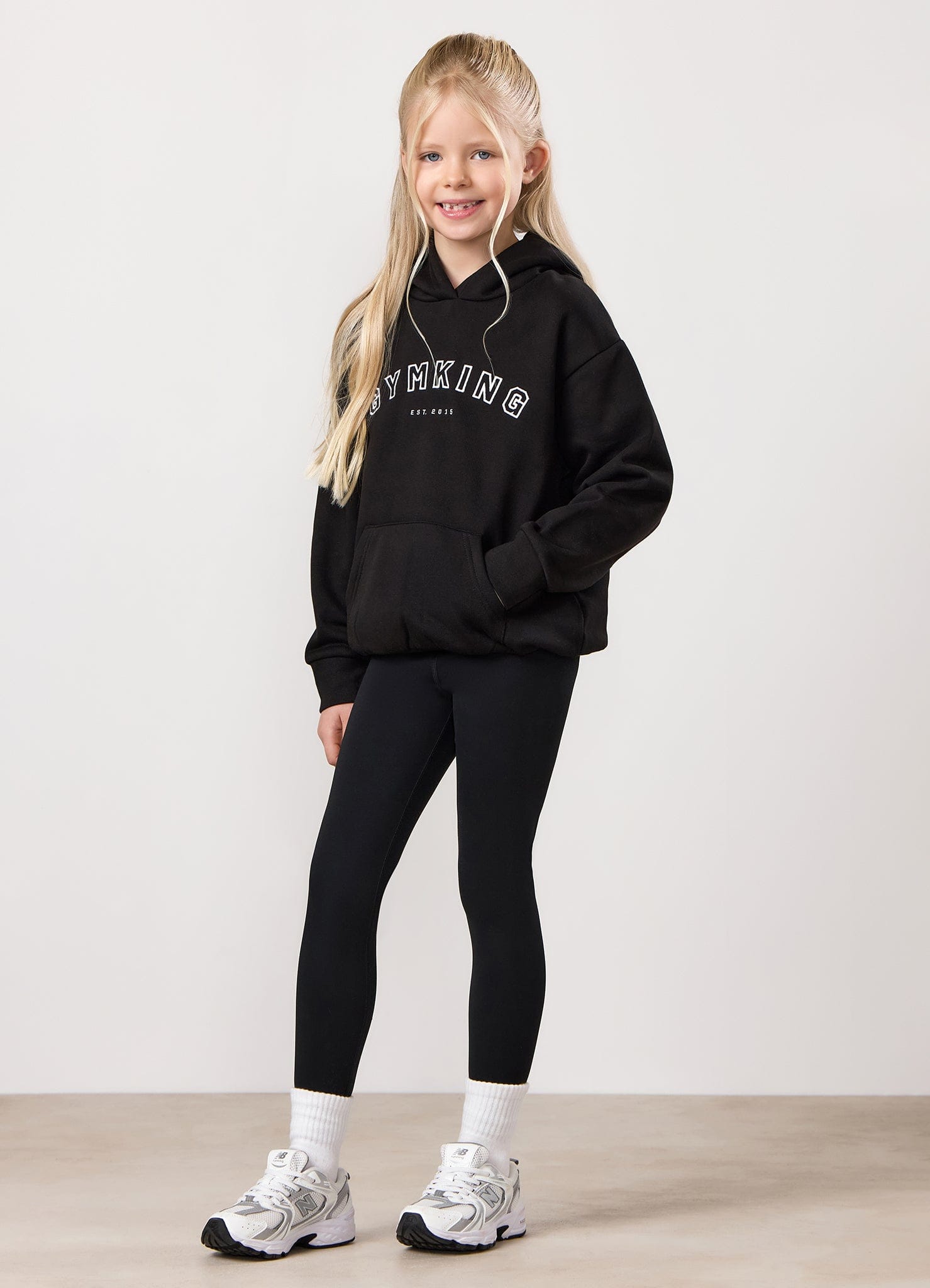 Gym King Kids Shadow Oversized Hood - Black