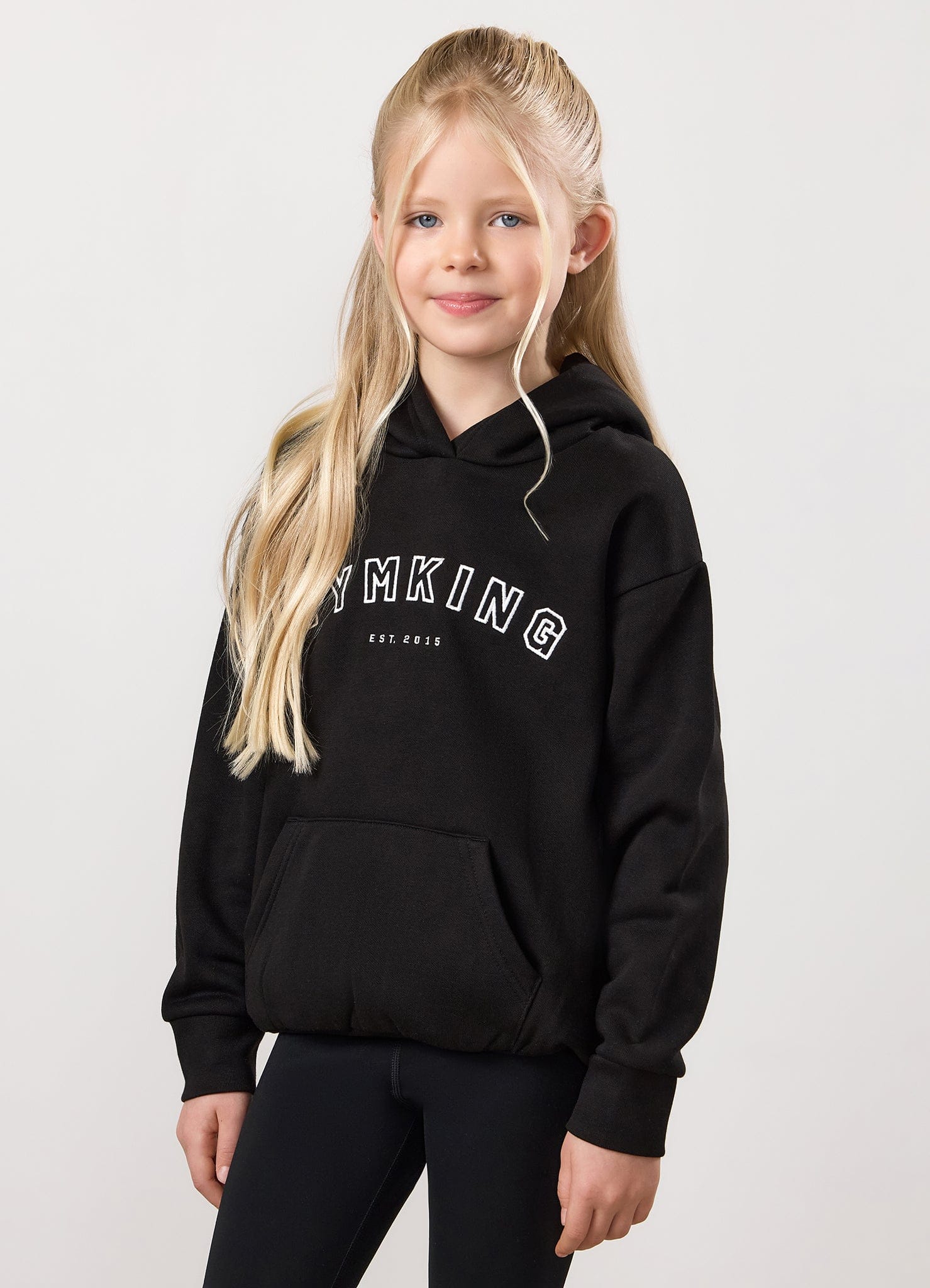 Gym King Kids Shadow Oversized Hood - Black