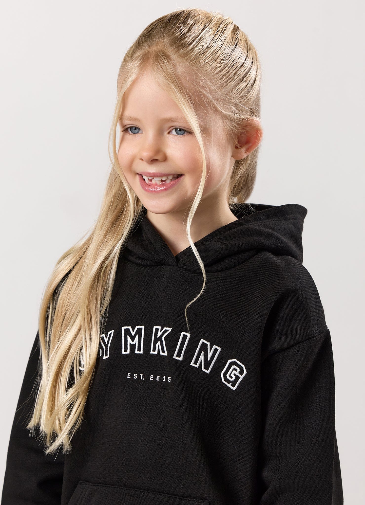Gym King Kids Shadow Oversized Hood - Black