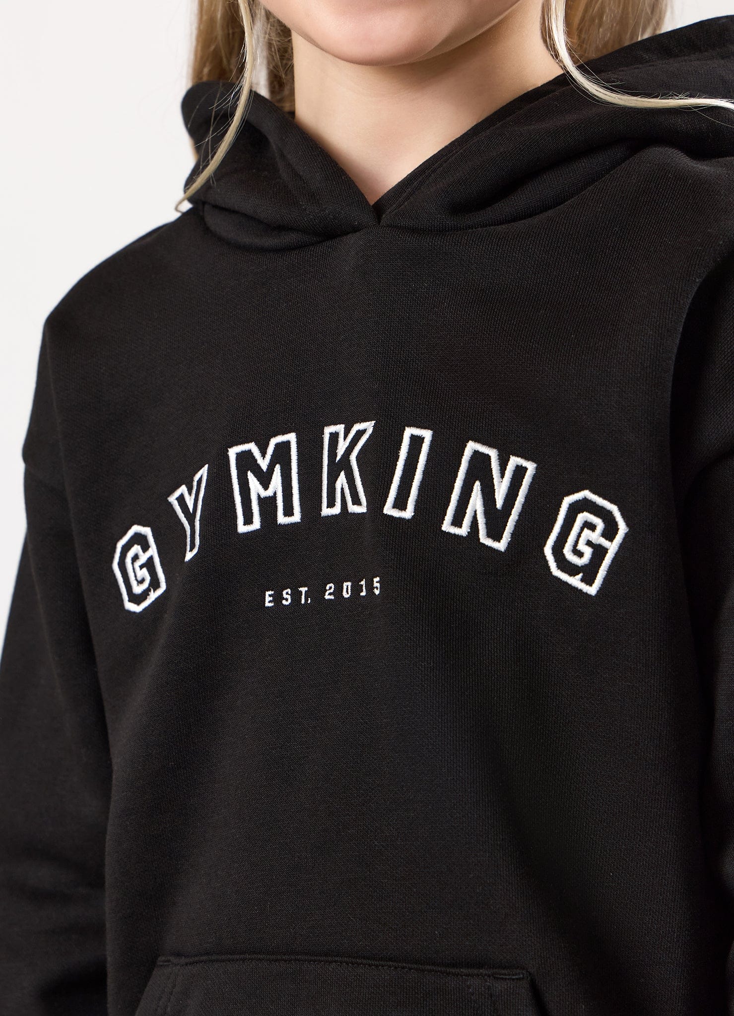 Gym King Kids Shadow Oversized Hood - Black