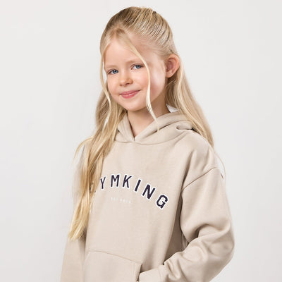 Gym King Kids Shadow Oversized Hoodie - Light Stone