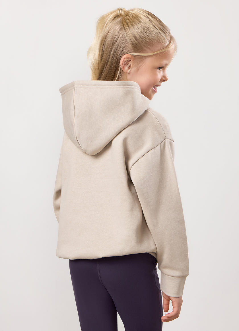 Gym King Kids Shadow Oversized Hood - Light Stone