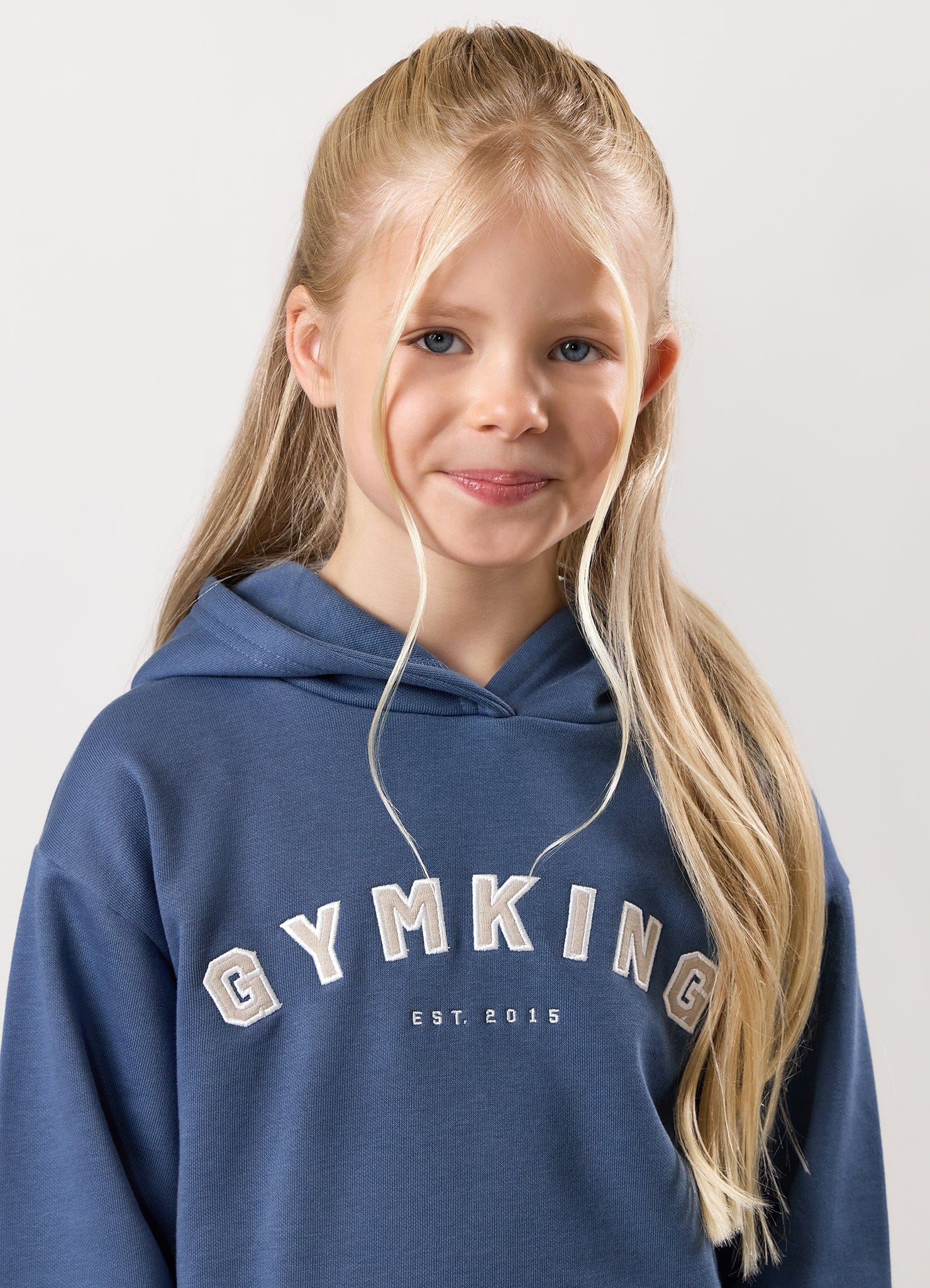 Gym King Kids Shadow Oversized Hood - Slate Blue
