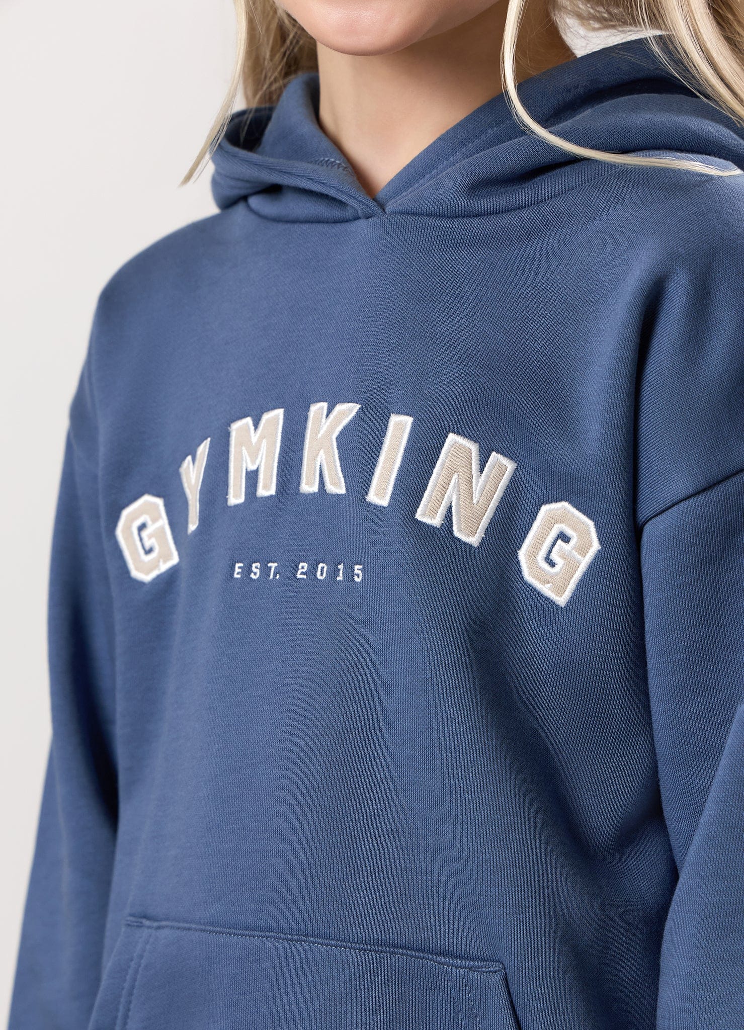Gym King Kids Shadow Oversized Hood - Slate Blue