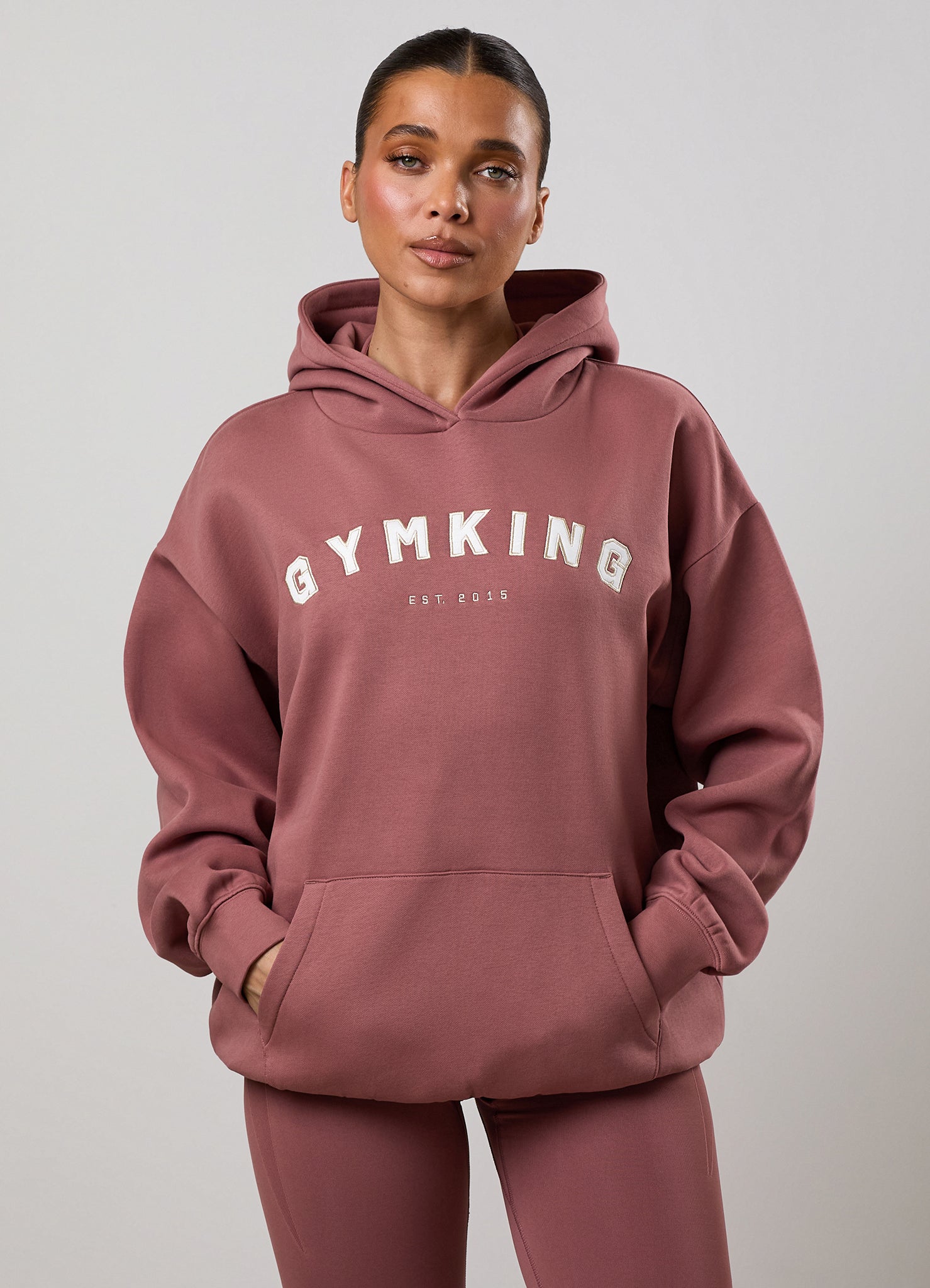 Gym King Shadow Oversized Hoodie - Chestnut