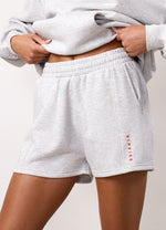 Gym King Shadow Oversized Hood and Shorts - Snow Marl