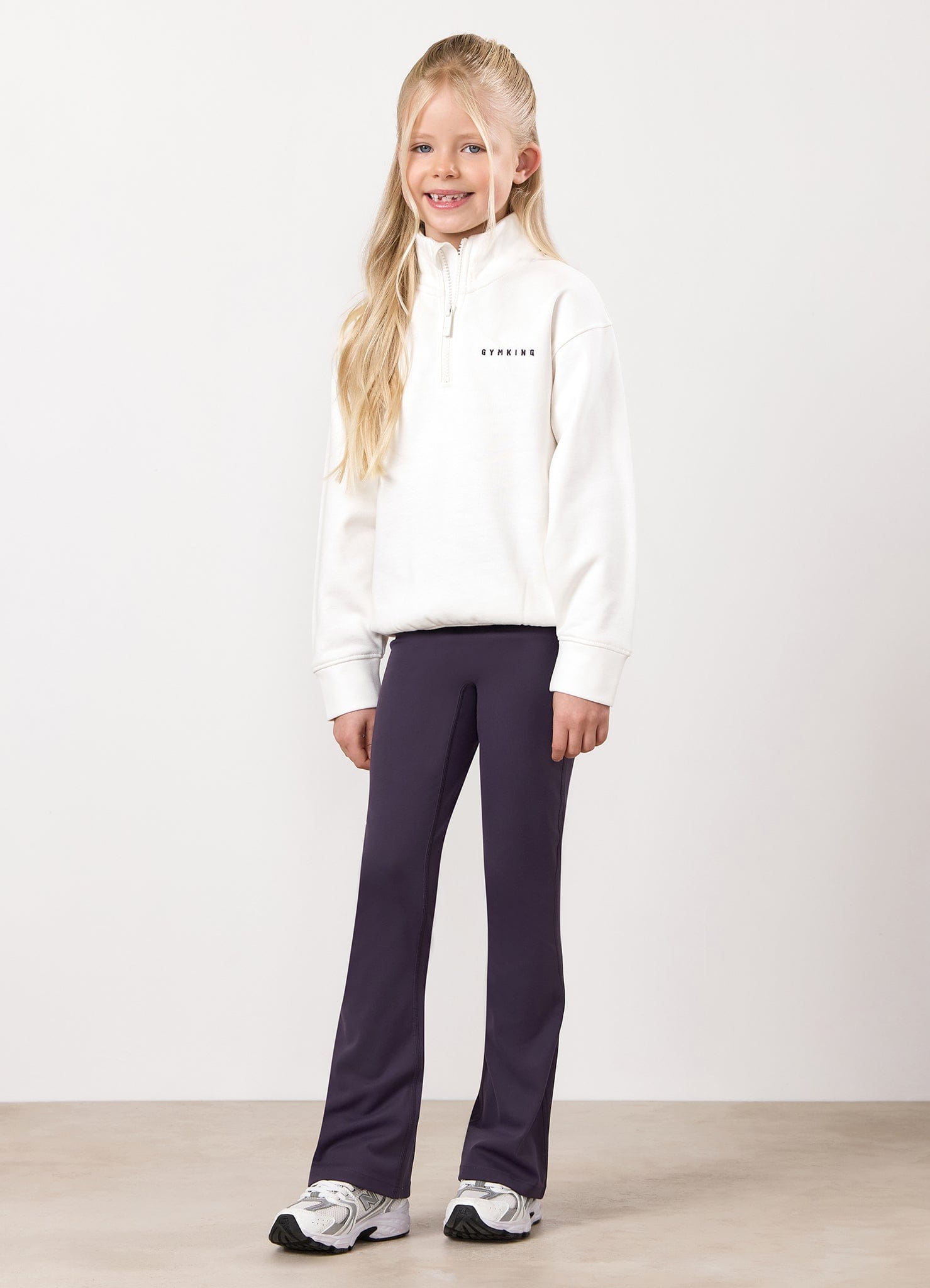 Gym King Kids Shadow 1/4 Zip Funnel - Cream