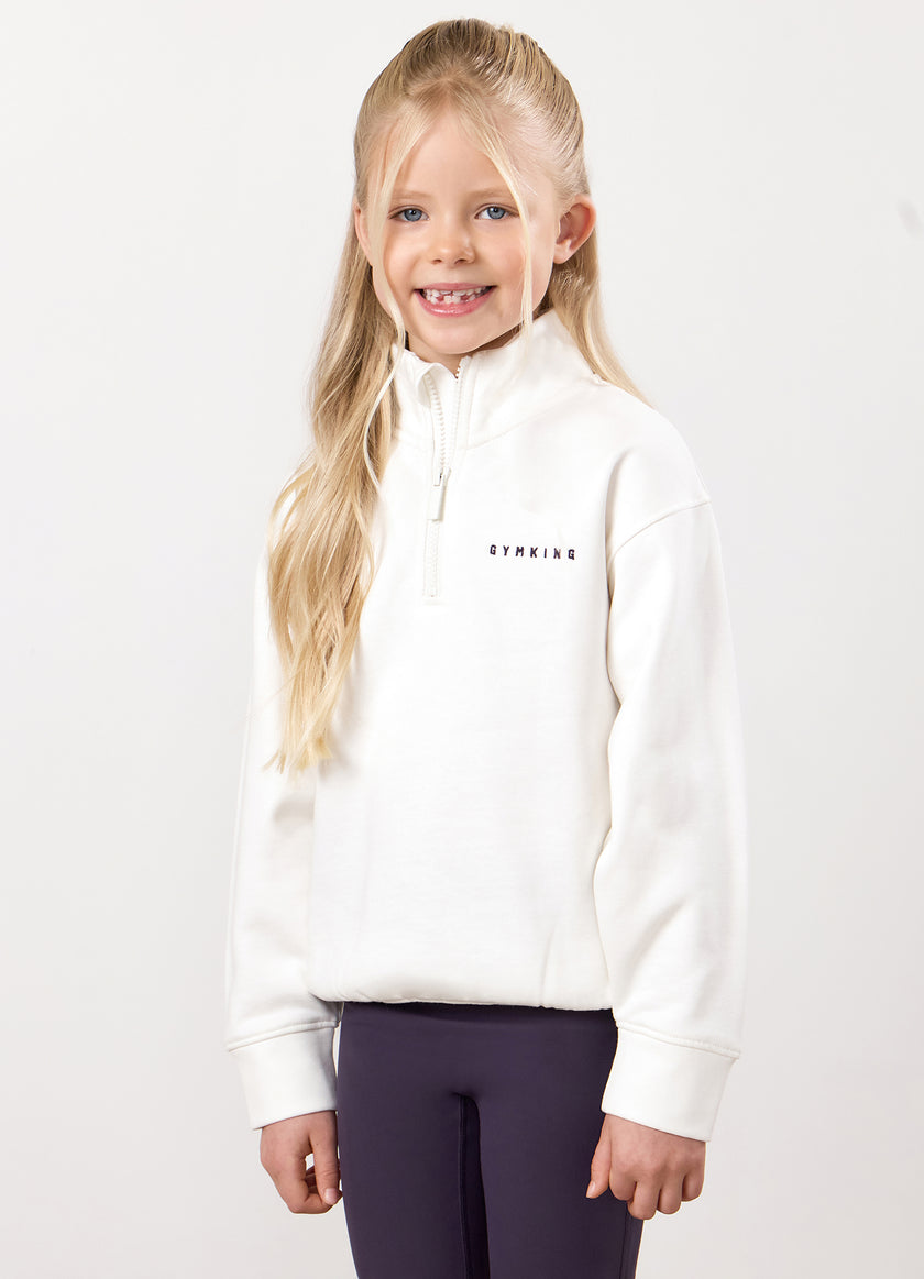 Gym King Kids Shadow 1/4 Zip Funnel - Cream