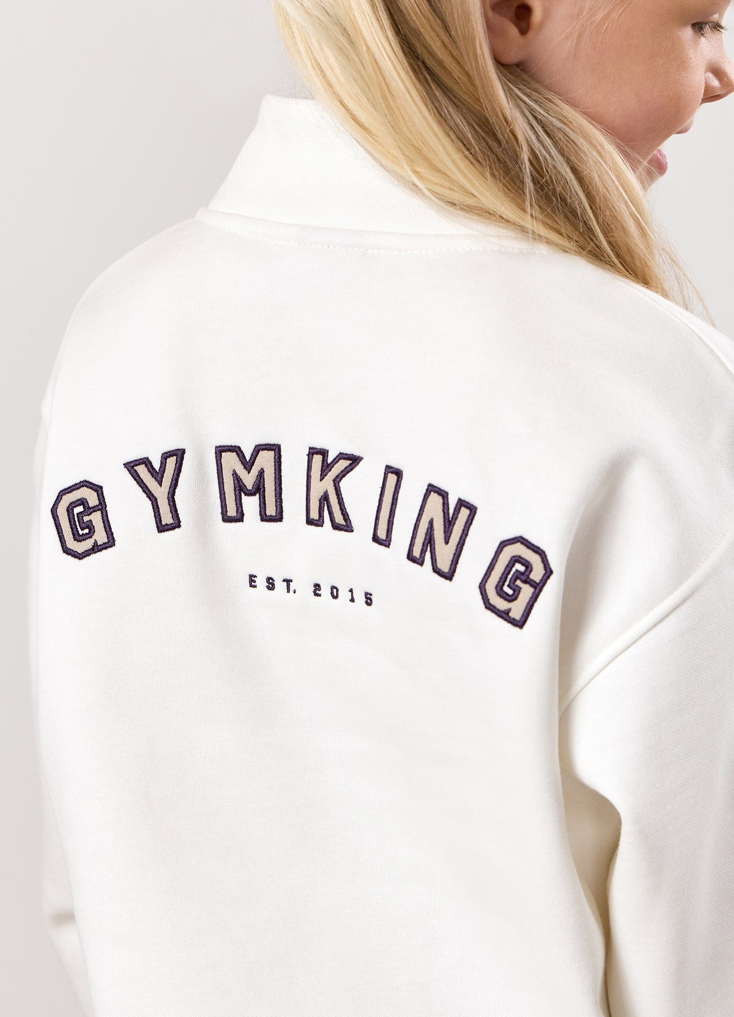 Gym King Kids Shadow 1/4 Zip Funnel - Cream