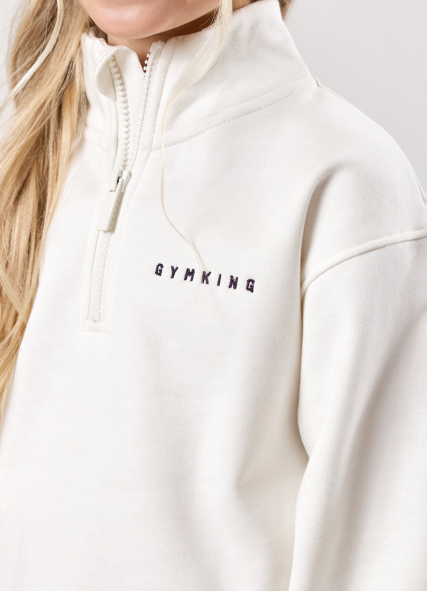 Gym King Kids Shadow 1/4 Zip Funnel - Cream