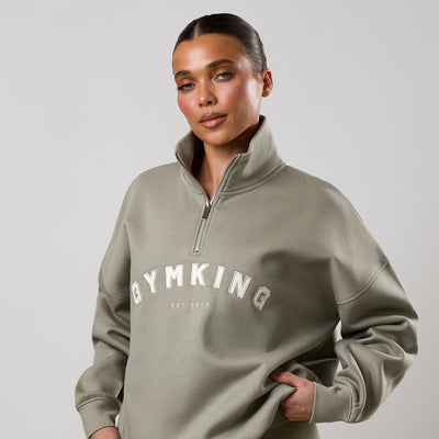 Gym King Shadow 1/4 Zip Funnel - Eucalyptus