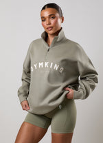 Gym King Shadow 1/4 Zip Funnel - Eucalyptus thumbnail