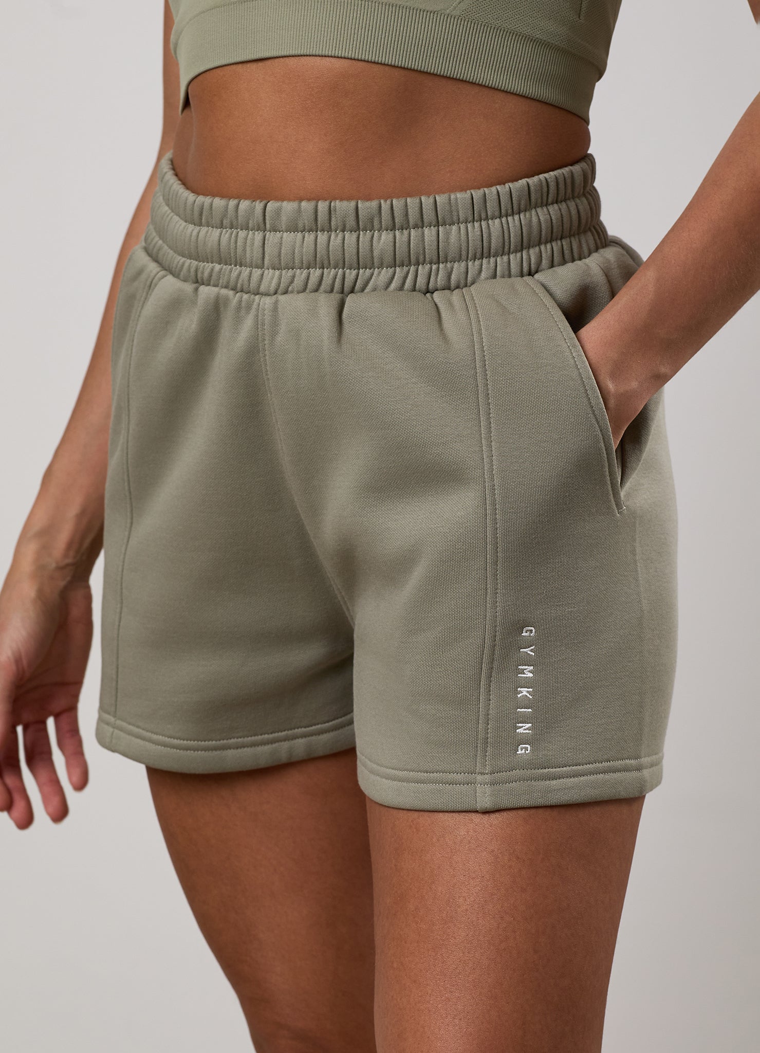Gym King Shadow Seam Detail Short - Eucalyptus