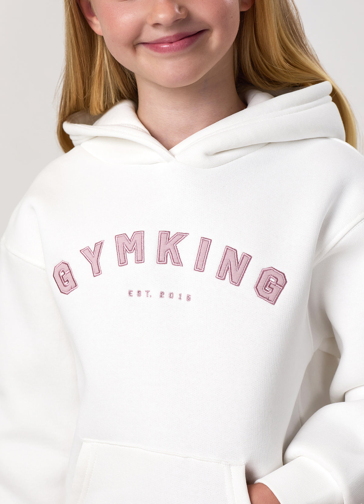 Gym King Younger Kids Shadow Oversized Hoodie - Cream