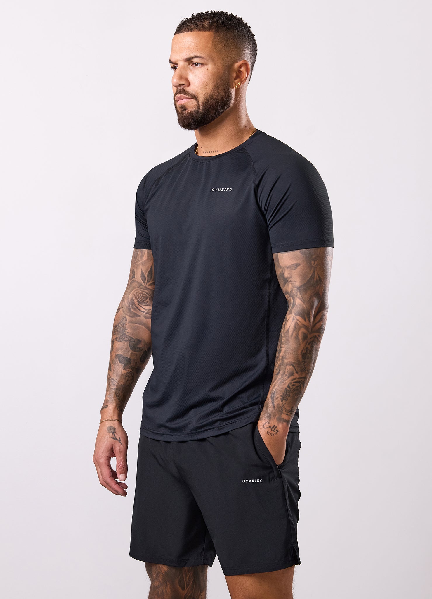 Gym King Energy Linear Tee - Black