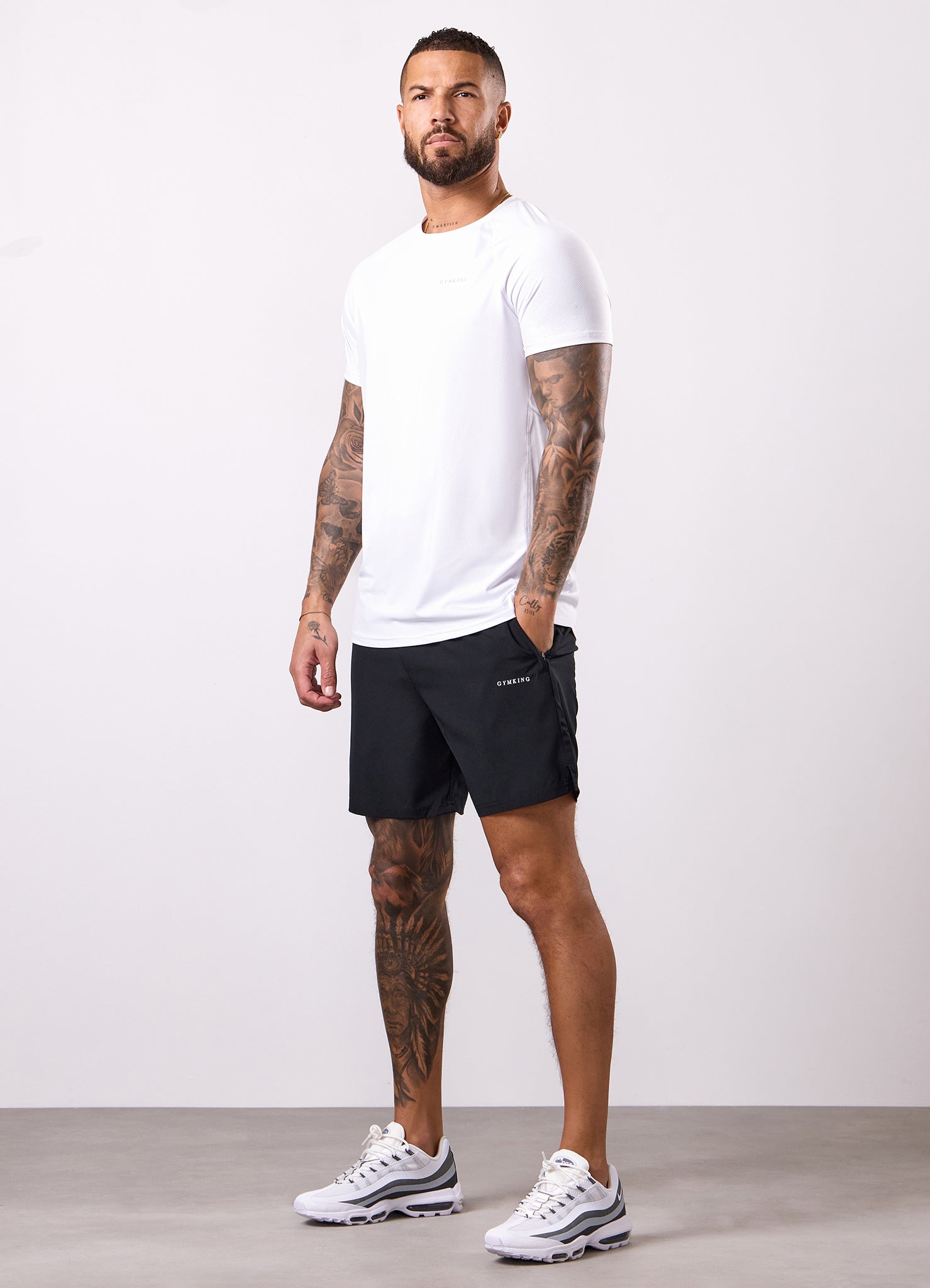 Gym King Energy Linear Tee - White
