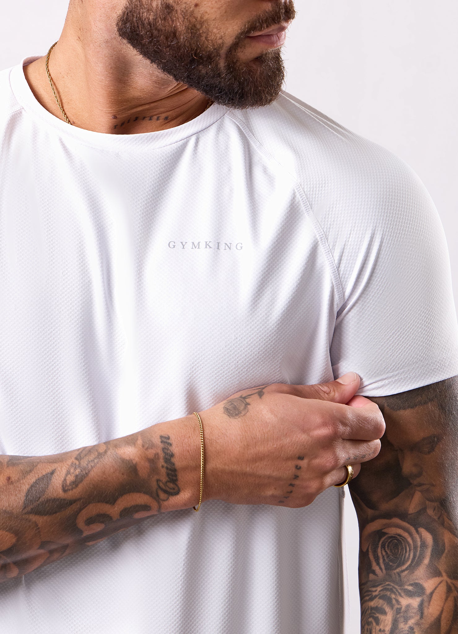Gym King Energy Linear Tee - White