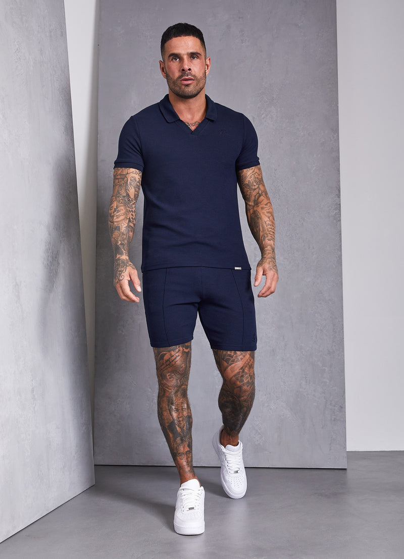 Gym King Signature Texture Polo - Navy