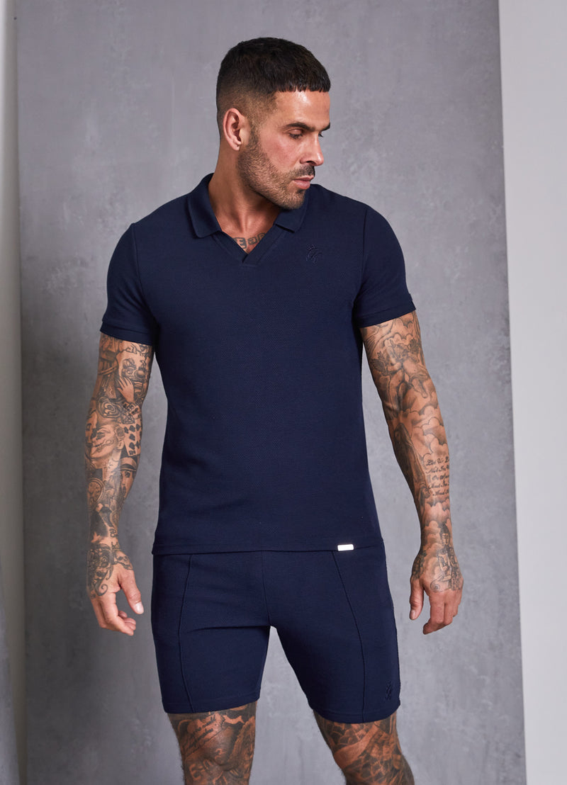 Gym King Signature Texture Polo - Navy