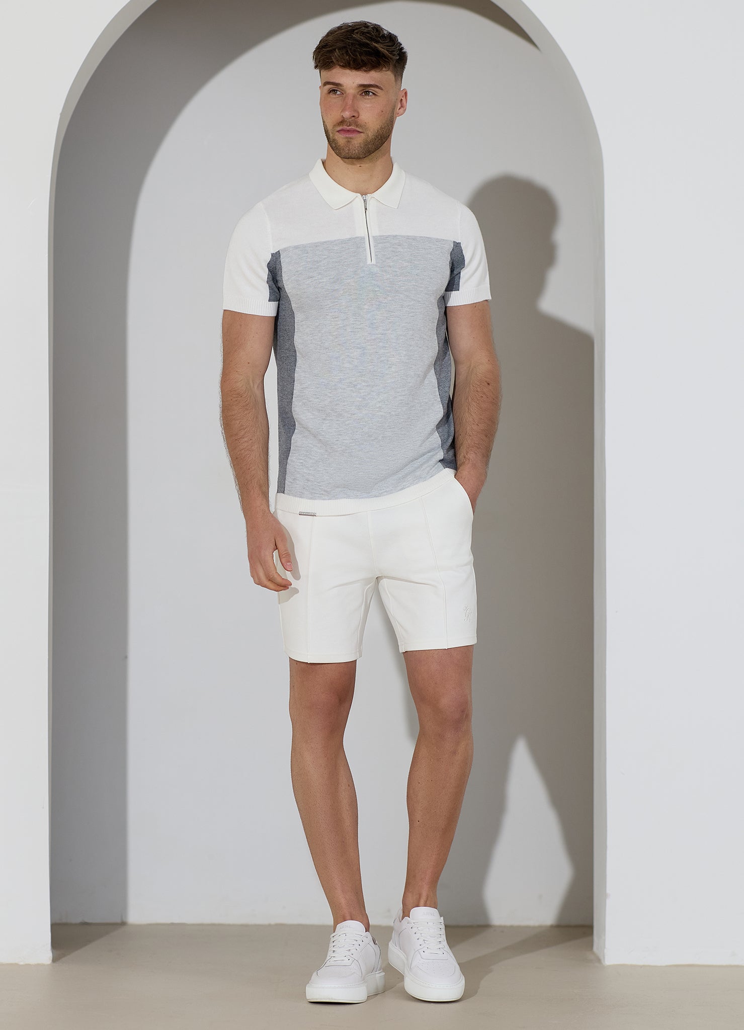 Gym King Signature Colour Block Polo - Grey