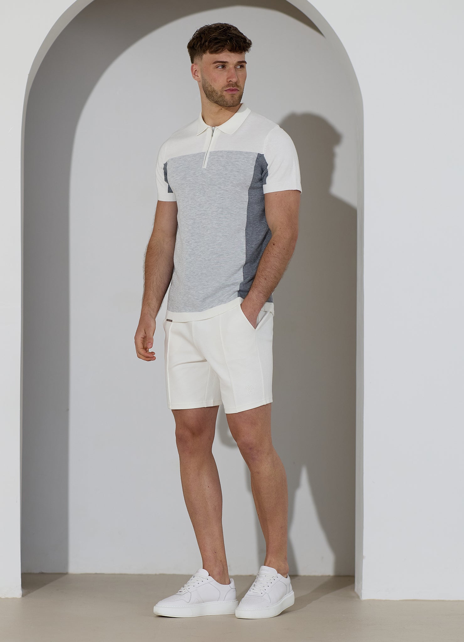 Gym King Signature Colour Block Polo - Grey