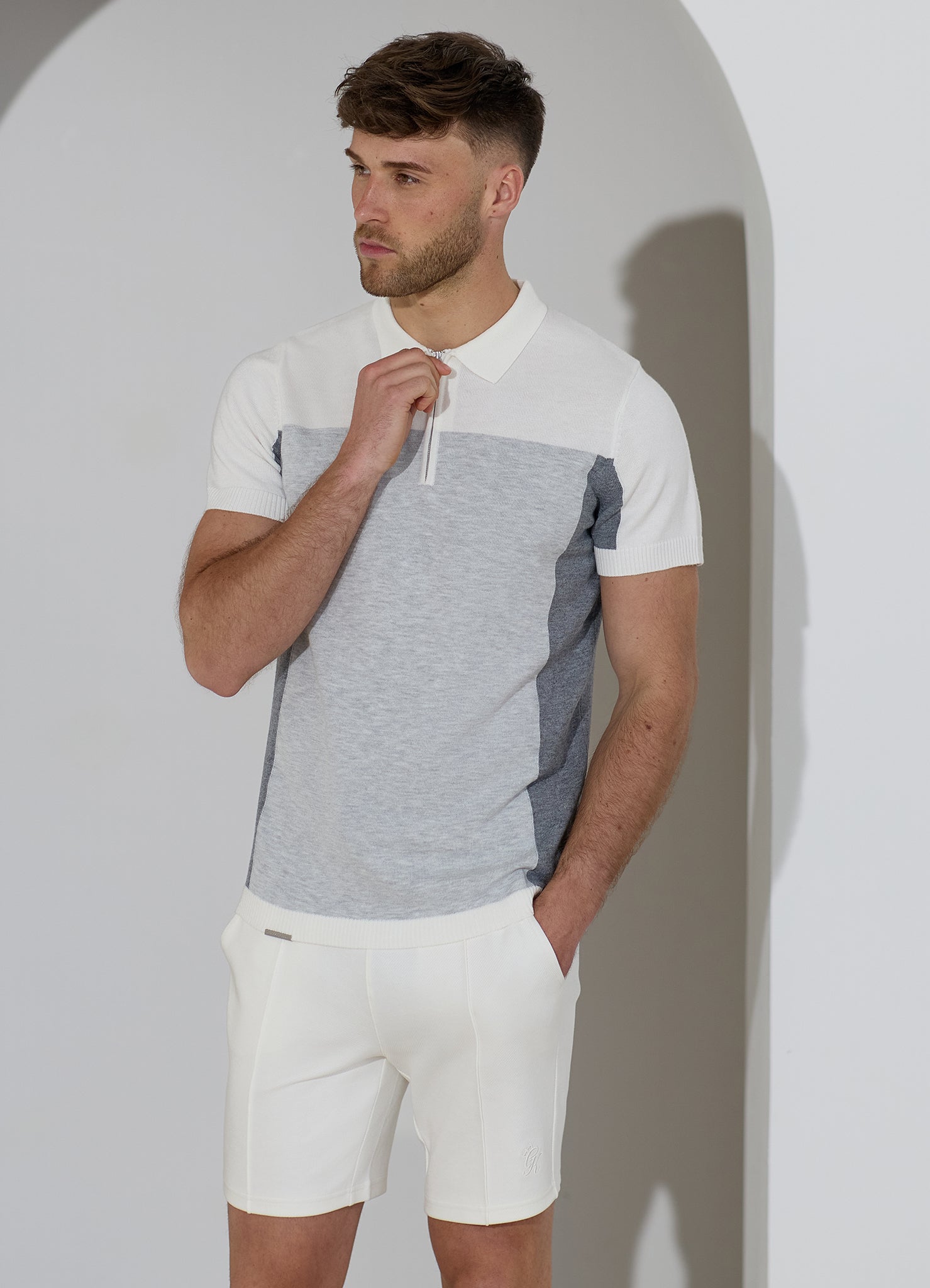 Gym King Signature Colour Block Polo - Grey
