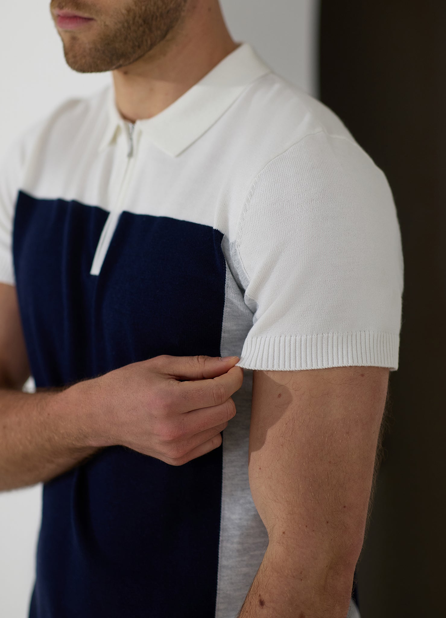 Gym King Signature Colour Block Polo - Navy