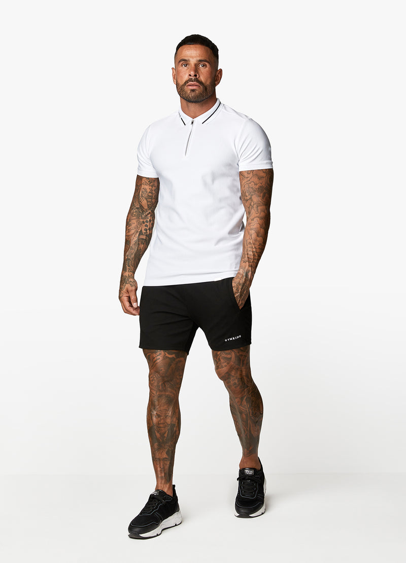 Gym King Signature Embroidered Polo - White