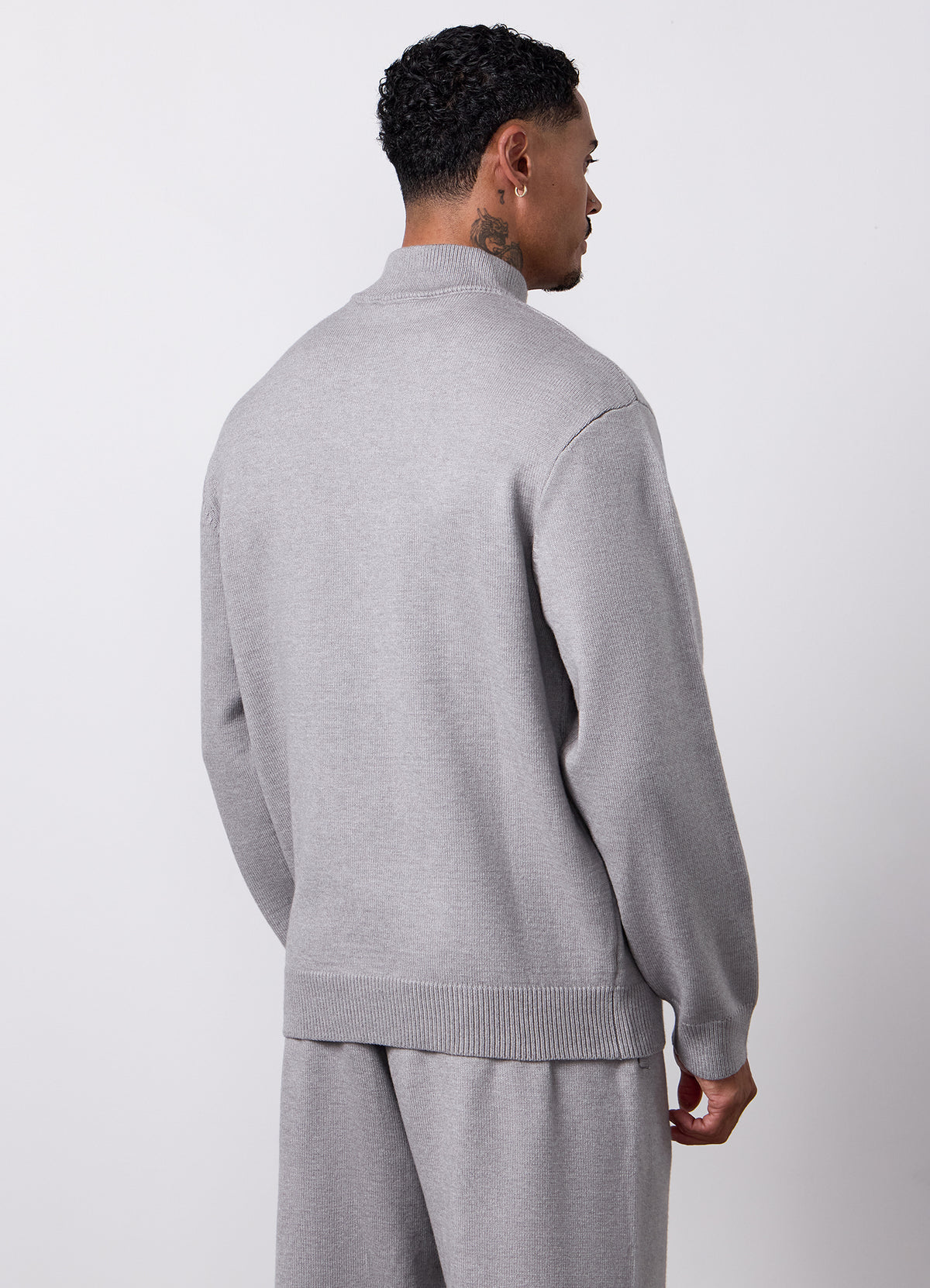 Gym King Signature Knit 1/4 Zip Funnel - Grey Marl