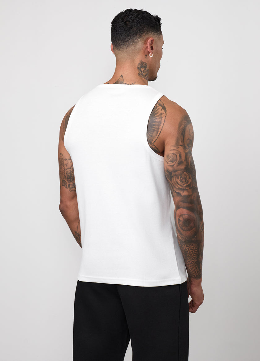 Gym King Signature Rib Vest - White